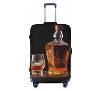 OUSIKA Travel Luggage Cover Elastic Suitcase Cover with Invisible zipper Whisky Beer Pictures Washable Suitcase Protector Cute Anti Scratch Luggage Protector for 18-31 inch Suitcase, Black, M