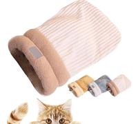 Ousinby Cat Winter Sleeping Bag, Cat Sleeping Bag for Indoor Cats Self Warming Pet Bed Calm and Cozy Wrap for Indoor Small Pets (Beige)