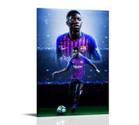 Ousmane Dembele Art Poster Footbal World Legendary Star Canvas Painting Wall Art Decorative Picture Prints Modern Decor Frame-style 20x30inch(50x75cm)