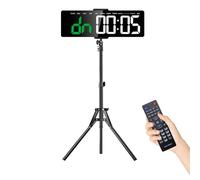Ousmile 16'' Gym Timer Clock, 12/24H Large LED Digital Wall Clock with Stand, Interval Timer for Workout, Stopwatch/Countdown Time with Remote, Fitness Time for Home Gym TABATA, HIIT(Green+White)