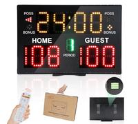 Ousmile Battery Powered Electronic Scoreboard for Football, Basketball Scoreboard with Timer Clock, Digital Scoreboard with Remote for Tennis/Baseball/Volleyball/Ping Pong Games