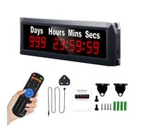 Ousmile Digital 999 Day Countdown Timer with Remote, Large LED Display 12/24H Clock for Birthday Retirement Pregnancy Exam Event (Red)