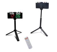 Ousmile Digital Scoreboard, Portable Electronic Scoreboard with Stand, Battery Powered Scoreboard with Remote, Clock Timer with Buttons, Score Keeper for Basketball Pingpong Tabletop and Yard Games