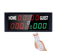 Ousmile Electronic Scoreboard, Battery Powered LED Digital Scoreboard with Remote Control, 13-digit Basketball Scoreboard with Countdown/up, Score Keeper for Indoor Outdoor Competition