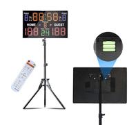 Ousmile Electronic Scoreboard with Stand, Battery Powered Digital Scoreboard with Remote, Basketball Scoreboard with Shot Clock, 12/14/24/30S Countdown Time Score Keeper for Football/Tennis/Volleyball