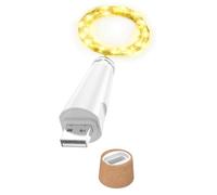 OUSMIN String Lights, USB Rechargeable Wine Bottle Lights with Cork, 2024 Version USB Fairy Light for Party Christmas