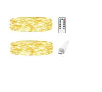 OUSMIN Twinkle Fairy Lights, USB Plug in String Lights with Remote and Timer, Waterproof 8 Modes for Bedroom Indoor Wreath DIY Party Wedding Christmas Holiday Decoration (Warm/20LEDs-2M, 2Pack)