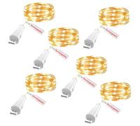 OUSMIN USB Rechargeable Fairy String Lights, 2m/7ft 20 LED Twinkle Lights - Battery Operated for Mason Jars Wedding Centerpieces Decor Table Decorations Christmas