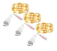 OUSMIN USB Rechargeable Fairy String Lights, 2m/7ft 20 LED Twinkle Lights - Battery Operated for Mason Jars Wedding Centerpieces Decor Table Decorations Christmas