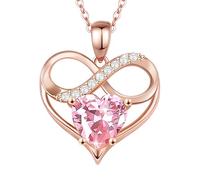 ousralia Infinity Heart Pendant Necklace Gift for Mom Wife Girlfriend Her Anniversary Mother's Day Valentine's Day Christmas Birthday Gifts for Women, Sterling Silver, Cubic Zirconia