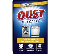 Oust Descaler for Dishwasher Washing Machine 2 Treatment Pack Sachets Limescale Remover Cleaner Appliance Maintenance Removes Buildup Improves Efficiency Prolongs Life Protects Heating Element
