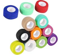 Ousuwo 12Roll Self-Adhesive Bandage, 2.5cm×4m Non-Woven Cohesive Wrap in 12 Colors for Wrist Ankle Knee Sports Protection and Joint Support