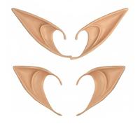 Ousuwo 2 Pairs Brown Elf Ears, 10CM Short & 12CM Long Soft Latex Pointed Ears, Cosplay Accessories for Adults & Kids, Perfect for Halloween, Masquerade, LARP & Themed Party Costumes