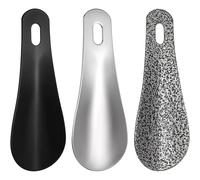 Ousuwo 3-Pack Mini Shoe Horn Set - 10cm Short Stainless Steel Shoe Aid - Compact Travel Shoehorn for Men, Women, Seniors - Easy Shoe Helper for Tight Shoes, Camping, On-The-Go Use