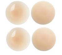 Ousuwo 4 Pcs Nipple Covers, Pasties Invisible Reusable Adhesive Covers Adhesive Bra for Party Dress Hypoallergenic Silicone Pasties for Swimming Sports Shopping