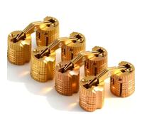 Ousuwo 4PCS Premium Brass Hidden Barrel Hinge, Ultra Thin Invisible Concealed Copper Hinges for Jewelry Boxes & DIY Wooden Gift Boxes, Smooth 180° Opening, M8×18mm