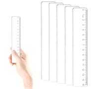 Ousuwo 5Pcs Transparent Wavy Edge Rulers, 15 cm Creative Drawing Measuring Tools for Students, School Supplies for Sketching, Design & Geometry, Flexible Plastic Ruler for Precise Lines and Curves
