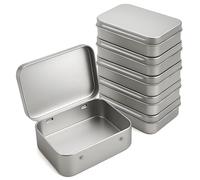 Ousuwo 6Pcs Flip-Top Small Rectagonal Tins, Stainless Metal Containers for Wedding Candy Packaging, Mini Storage Boxes for Sweets, Crafts, Office Supplies | 9 x 6.5 x 1.8 cm