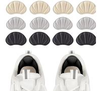 Ousuwo 6Pcs Heel Pads, Shell Shaped Sponge Cushions with Self Adhesive Backing 9x6.5cm Black Grey Beige Inserts for Sports Shoes Boots and Formal Footwear