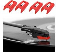 Ousuwo Pack of 4 Ruby Turntable Needles - High-Performance Needle for Turntable Record Player Replacement | Universal Phonograph Stylus for Enhanced Sound Quality & Durability