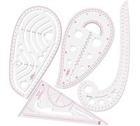 Ousuwo Set of 4 Professional Tailor's Ruler Kit for Pattern Making & Garment Construction - Sewing Ruler Set with Curve Ruler, Metric Measuring Tools for Dressmaking, DIY Sewing & Tailoring Supplies