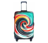 OUSXC Abstract Circle Swirl Trolley Suitcase Protective Cover Is Suitable For Luggage Sizes Between 18-32 Inches, White, XL
