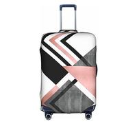 OUSXC Abstract Triangle Striped Trolley Suitcase Protective Cover Is Suitable For Luggage Sizes Between 18-32 Inches, White, M