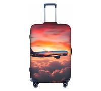 OUSXC Airplane Sunsets Sky Trolley Suitcase Protective Cover Is Suitable For Luggage Sizes Between 18-32 Inches, White, L
