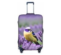 OUSXC Bird In Purple Lavender Floral Flowers Trolley Suitcase Protective Cover Is Suitable For Luggage Sizes Between 18-32 Inches, White, M
