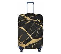 OUSXC Black Marble Texture Gold Trolley Suitcase Protective Cover Is Suitable For Luggage Sizes Between 18-32 Inches, White, S