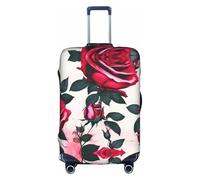 OUSXC Blossoming Rose Flowers Trolley Suitcase Protective Cover Is Suitable For Luggage Sizes Between 18-32 Inches, White, S