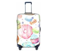 OUSXC Cupcakes Donuts Muffins Sugar Trolley Suitcase Protective Cover Is Suitable For Luggage Sizes Between 18-32 Inches, White, M