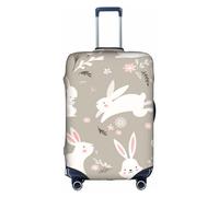 OUSXC Easter Bunny Floral Trolley Suitcase Protective Cover Is Suitable For Luggage Sizes Between 18-32 Inches, White, XL