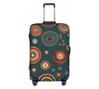 OUSXC Ethnic Circles Floral Pattern Trolley Suitcase Protective Cover Is Suitable For Luggage Sizes Between 18-32 Inches, White, L