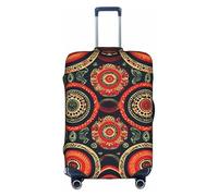OUSXC Ethnic Circles Floral Trolley Suitcase Protective Cover Is Suitable For Luggage Sizes Between 18-32 Inches, White, M