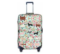 OUSXC Farm Animal Trolley Suitcase Protective Cover Is Suitable For Luggage Sizes Between 18-32 Inches, White, M