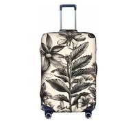 OUSXC Floral Herbs Botanical Pattern Trolley Suitcase Protective Cover Is Suitable For Luggage Sizes Between 18-32 Inches, White, L
