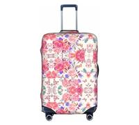 OUSXC Flower Rose Butterfly Trolley Suitcase Protective Cover Is Suitable For Luggage Sizes Between 18-32 Inches, White, M