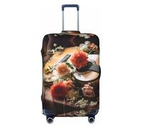 OUSXC Flowers Guitar Trolley Suitcase Protective Cover Is Suitable For Luggage Sizes Between 18-32 Inches, White, M