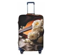 OUSXC Flowers Guitar Trolley Suitcase Protective Cover Is Suitable For Luggage Sizes Between 18-32 Inches, White, XL