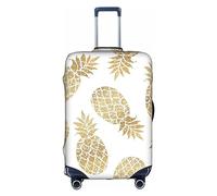 OUSXC Golden Pineapple Background Trolley Suitcase Protective Cover Is Suitable For Luggage Sizes Between 18-32 Inches, White, M
