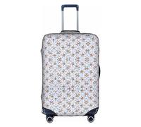 OUSXC Llama Cartoon Pattern Trolley Suitcase Protective Cover Is Suitable For Luggage Sizes Between 18-32 Inches, White, L