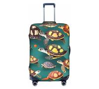OUSXC Many Animals Sea Turtles Trolley Suitcase Protective Cover Is Suitable For Luggage Sizes Between 18-32 Inches, White, XL