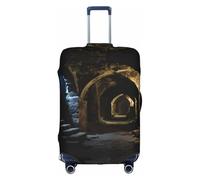 OUSXC Old Crypt Trolley Suitcase Protective Cover Is Suitable For Luggage Sizes Between 18-32 Inches, White, L