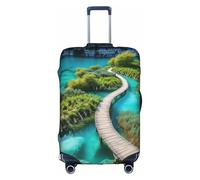 OUSXC Plitvice Lakes National Park Trolley Suitcase Protective Cover Is Suitable For Luggage Sizes Between 18-32 Inches, White, S