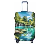 OUSXC Plitvice Lakes National Park Trolley Suitcase Protective Cover Is Suitable For Luggage Sizes Between 18-32 Inches, White, S