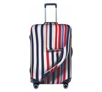 OUSXC Red Blue White Gray Stripes Trolley Suitcase Protective Cover Is Suitable For Luggage Sizes Between 18-32 Inches, White, XL