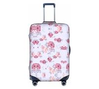 OUSXC Red Roses Floral Trolley Suitcase Protective Cover Is Suitable For Luggage Sizes Between 18-32 Inches, White, XL