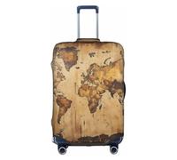 OUSXC Rust World Map Trolley Suitcase Protective Cover Is Suitable For Luggage Sizes Between 18-32 Inches, White, L