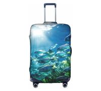 OUSXC Small Fish Swimming In The Water Trolley Suitcase Protective Cover Is Suitable For Luggage Sizes Between 18-32 Inches, White, M